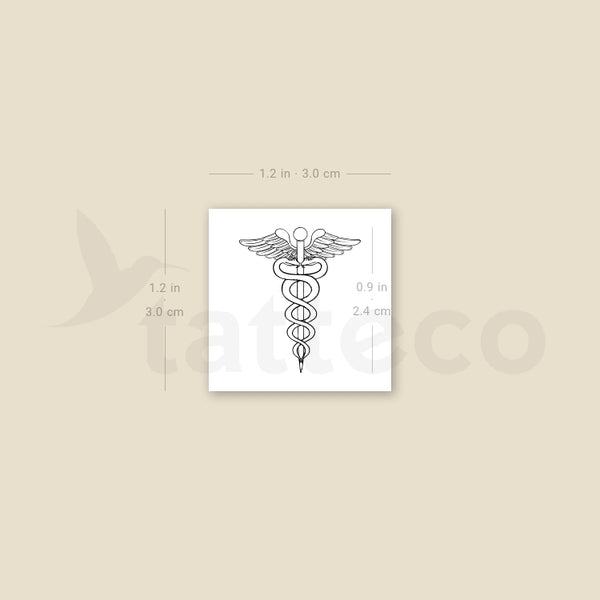 Small Caduceus Temporary Tattoo - Set of 3