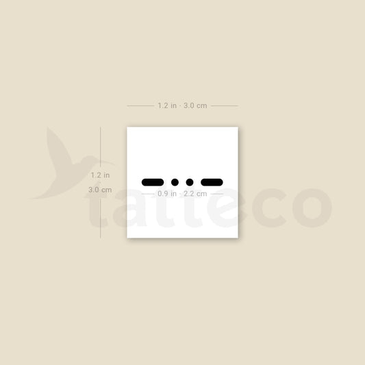 Morse Code X Temporary Tattoo - Set of 3