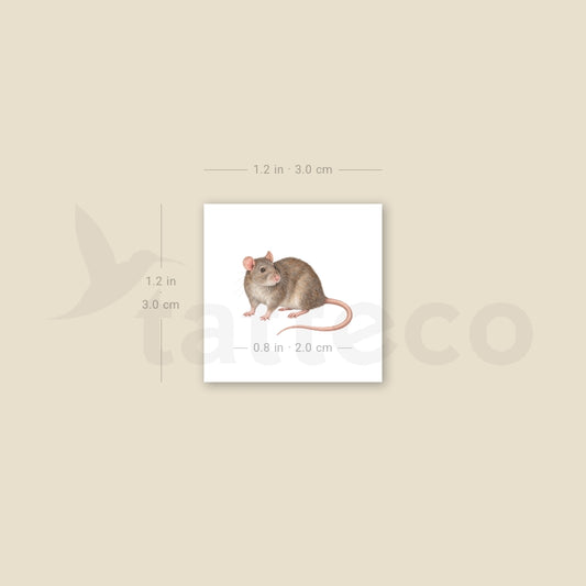 Watercolor Rat Temporary Tattoo - Set of 3
