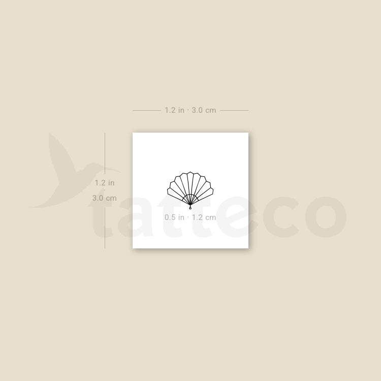 Minimalist Hand Fan Temporary Tattoo - Set of 3