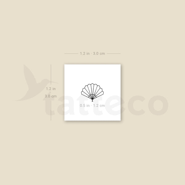 Minimalist Hand Fan Temporary Tattoo - Set of 3