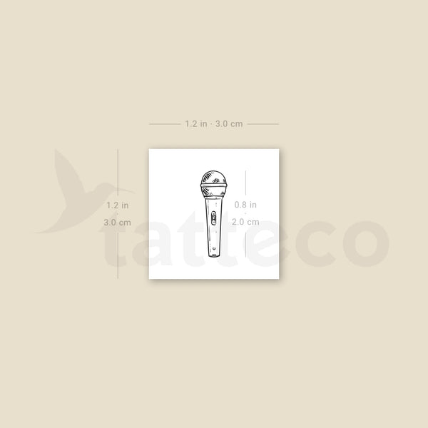 Small Microphone Temporary Tattoo - Set of 3