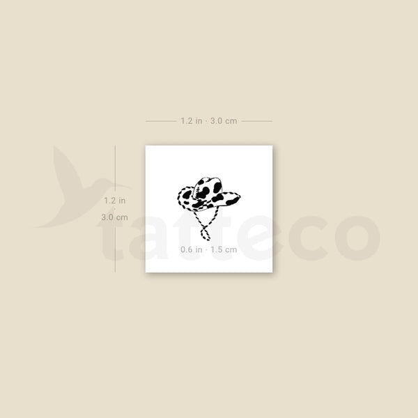 Cow Skin Cowboy Hat Temporary Tattoo - Set of 3