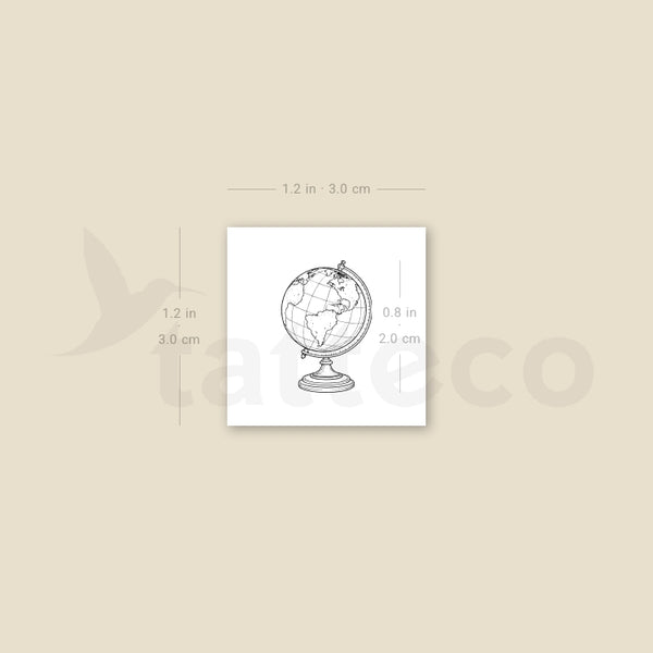 World Globe Temporary Tattoo - Set of 3