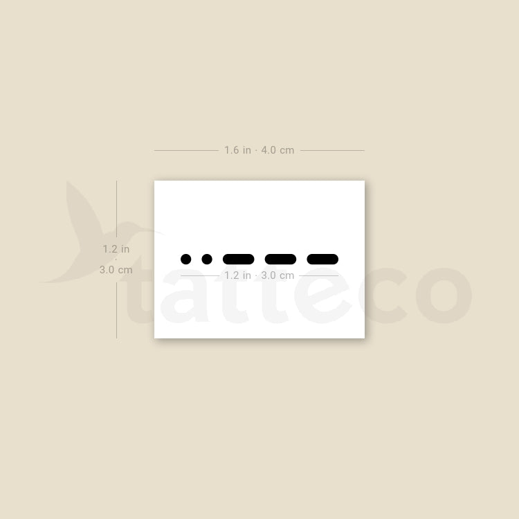 Morse Code 8 Temporary Tattoo - Set of 3