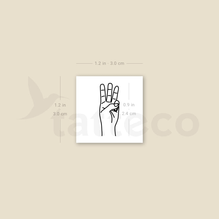Sign Language W Temporary Tattoo - Set of 3 – Tatteco