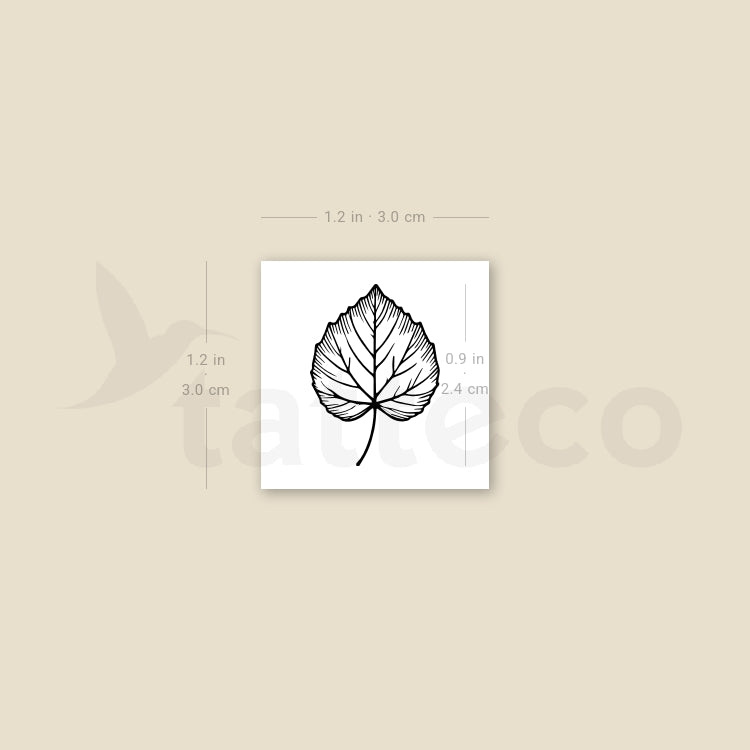 Aspen Leaf Temporary Tattoo - Set of 3