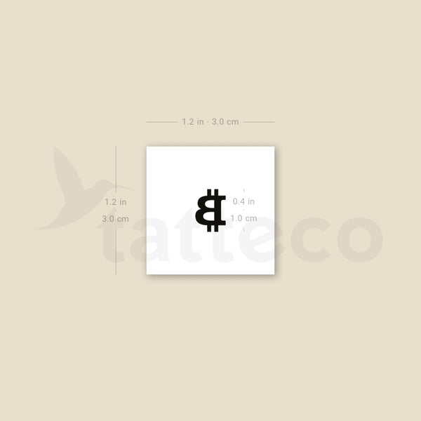 Tiny Bitcoin Symbol Temporary Tattoo - Set of 3