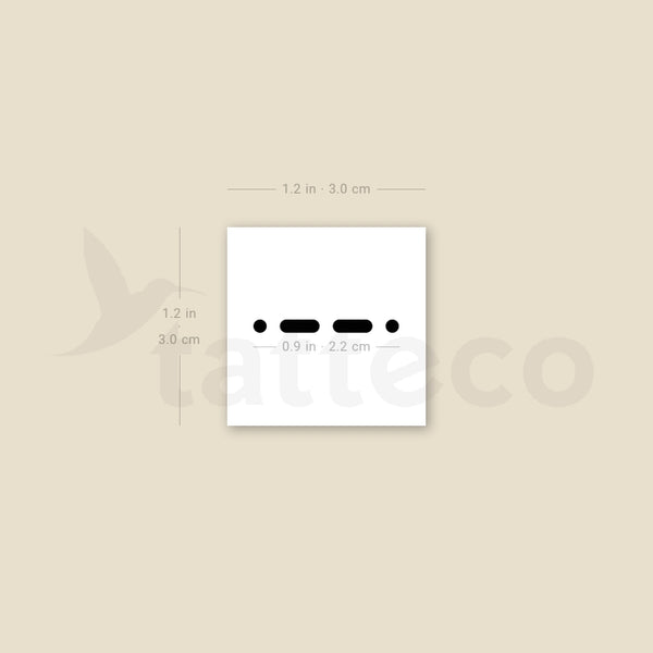 Morse Code P Temporary Tattoo - Set of 3