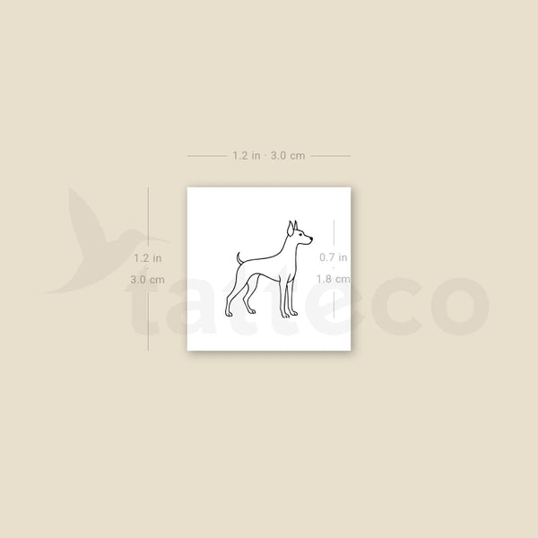 Fine Line Pinscher Temporary Tattoo - Set of 3