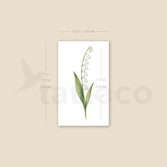 Watercolor Lily Of The Valley Temporary Tattoo - Set of 3