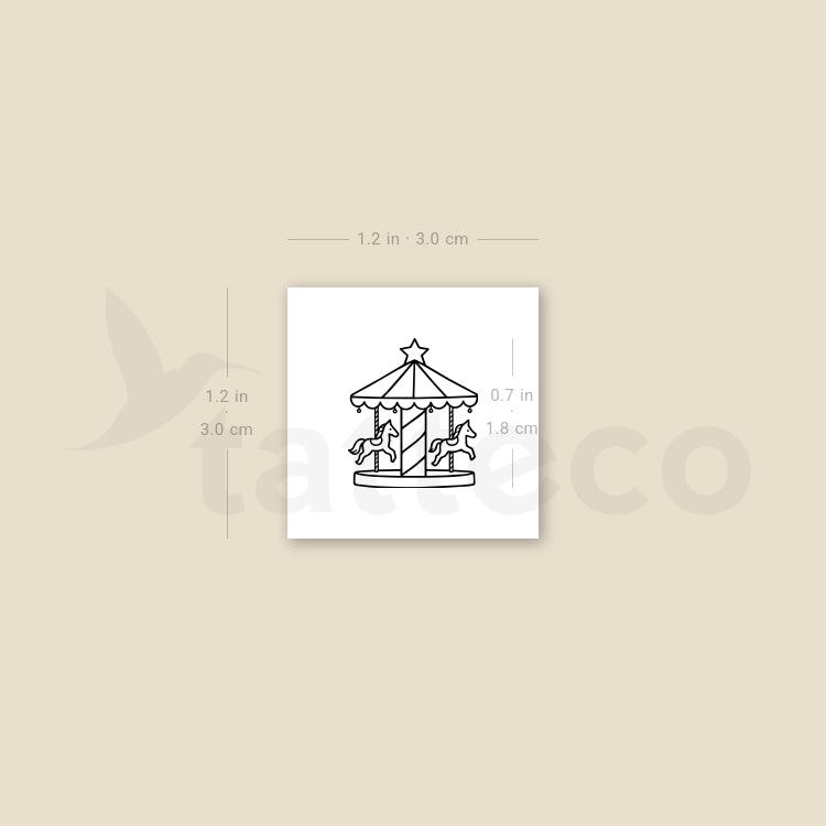 Carousel Temporary Tattoo - Set of 3