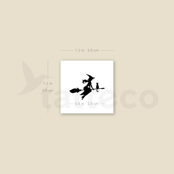 Flying Witch Temporary Tattoo - Set of 3