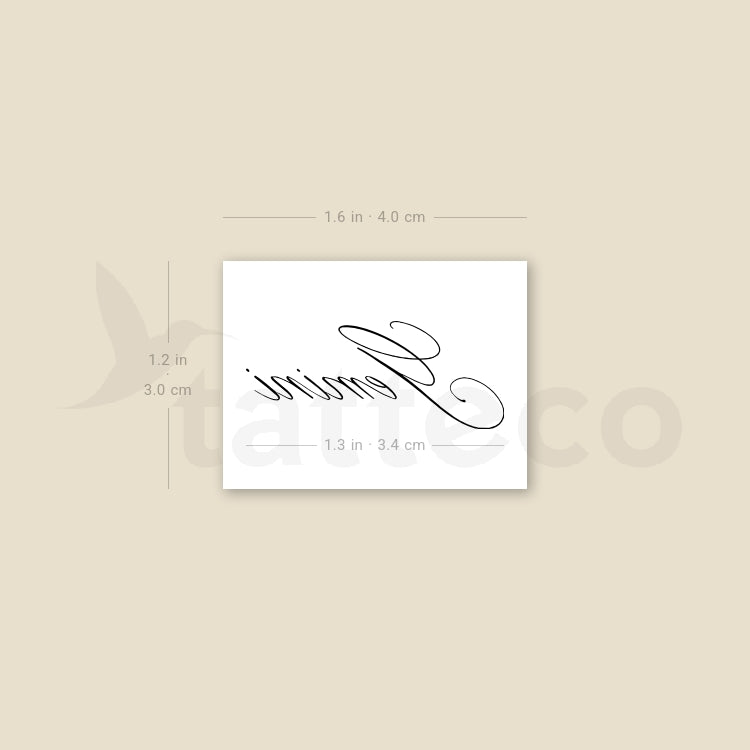 Gemini Script Temporary Tattoo By M3.Ink - Set of 3