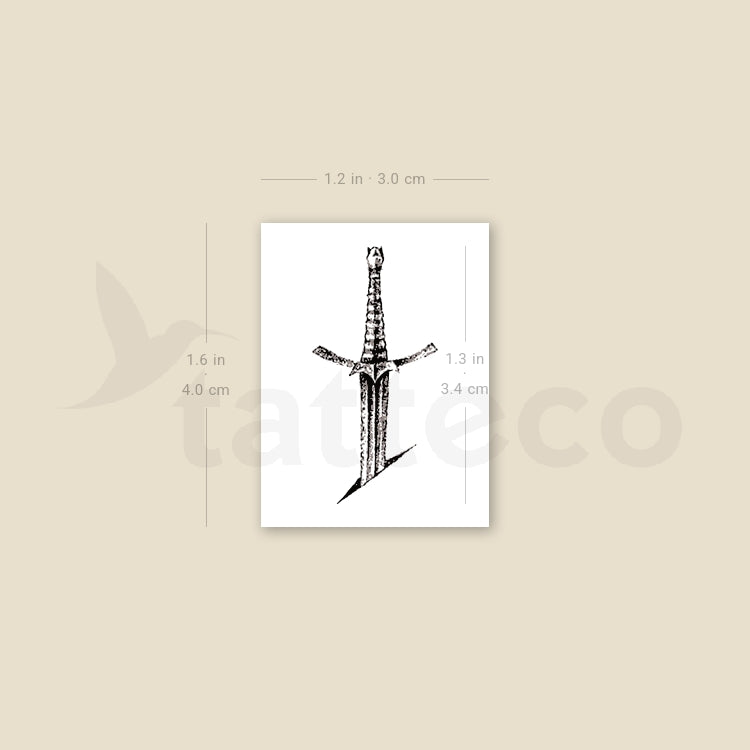 Tatuaje temporal de espada apuñalada - Juego de 3