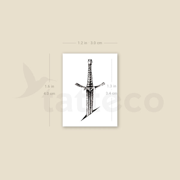 Stabbed Sword Temporary Tattoo - Set of 3
