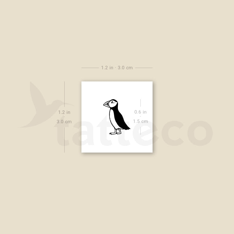 Tiny Puffin Temporary Tattoo - Set of 3
