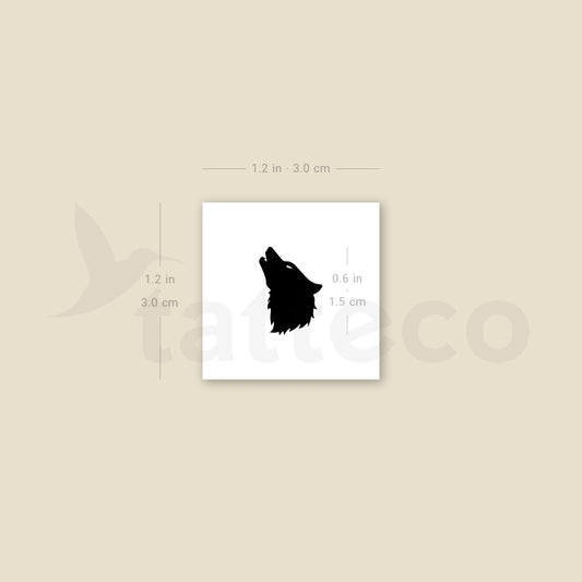 Wolf Head Temporary Tattoo - Set of 3