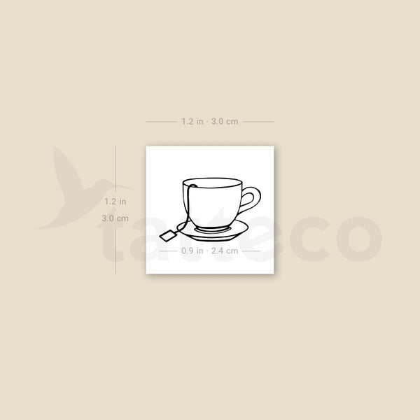 Teacup And Teabag Temporary Tattoo - Set of 3