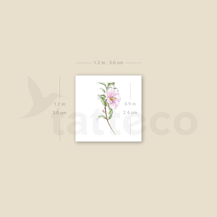Small Camellia By Mini Lau Temporary Tattoo - Set of 3