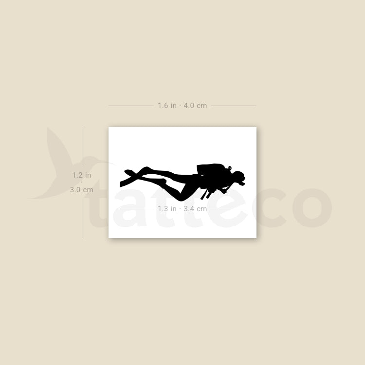 Diver Temporary Tattoo - Set of 3