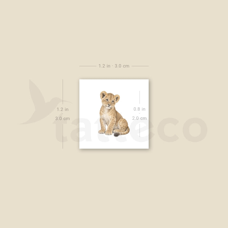 Lion Cub Temporary Tattoo - Set of 3