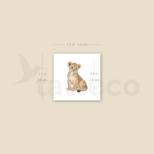 Lion Cub Temporary Tattoo - Set of 3