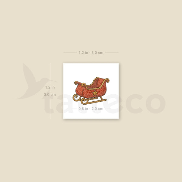Sleigh Temporary Tattoo - Set of 3