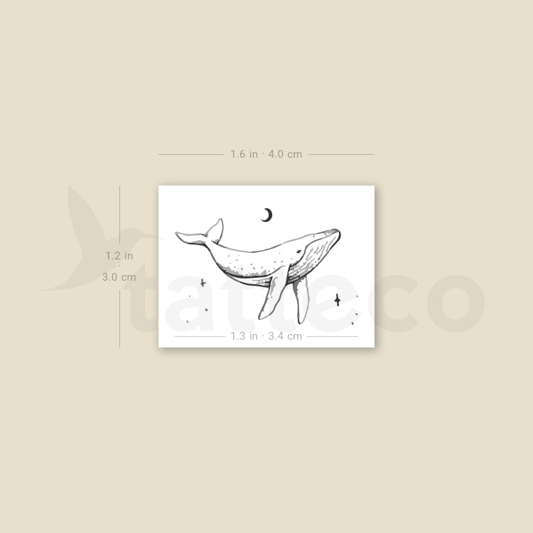 Whale By Stefano Mazza Temporary Tattoo - Set of 3