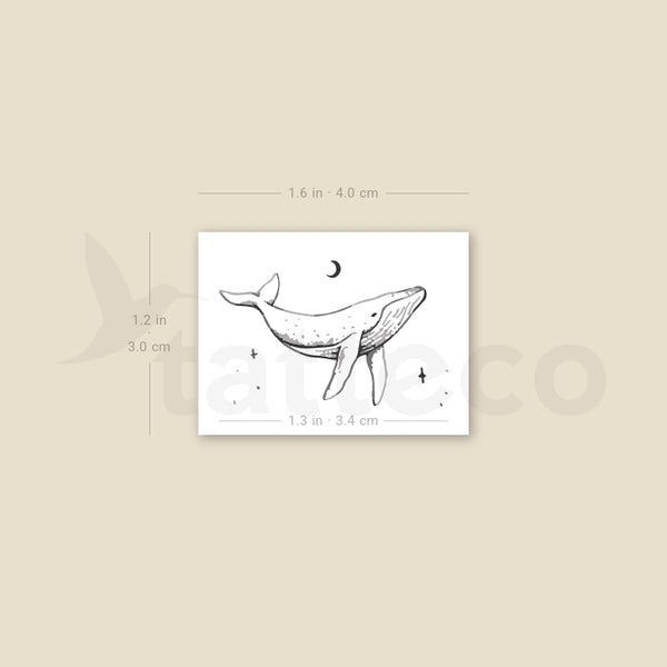 Whale By Stefano Mazza Temporary Tattoo - Set of 3