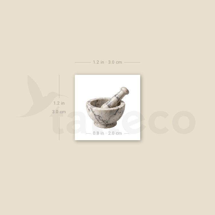 Mortar And Pestle Temporary Tattoo - Set of 3