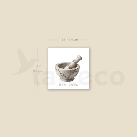 Mortar And Pestle Temporary Tattoo - Set of 3