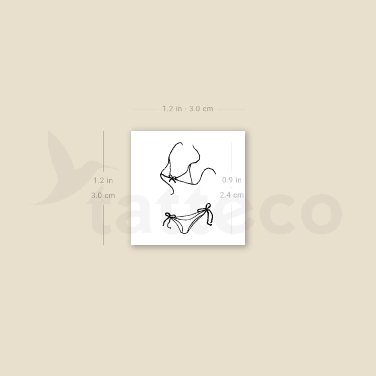 Little Bikini Temporary Tattoo - Set of 3