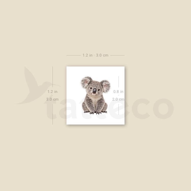 Baby Koala Temporary Tattoo - Set of 3