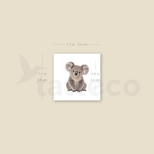 Baby Koala Temporary Tattoo - Set of 3