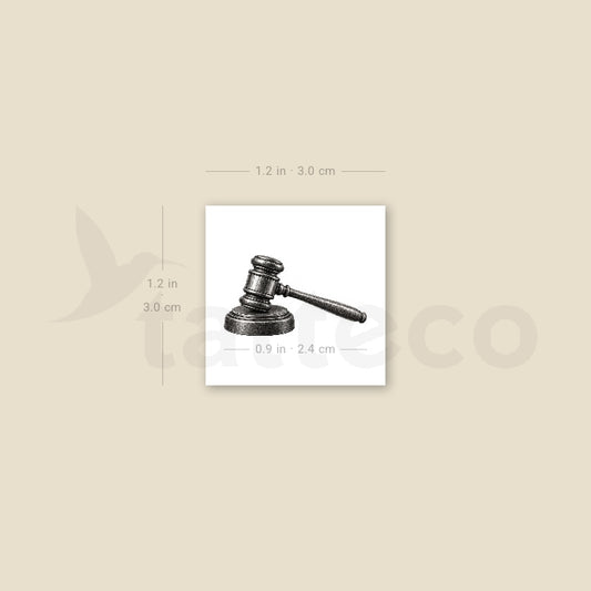 Gavel Temporary Tattoo - Set of 3