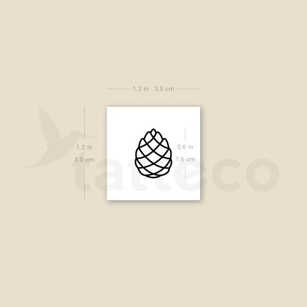 Minimalist Pine Cone Temporary Tattoo - Set of 3