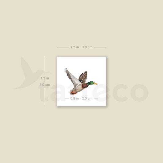 Flying Duck Temporary Tattoo - Set of 3