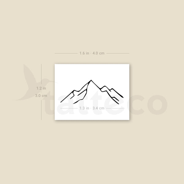 Mountain Peak Temporary Tattoo - Set of 3