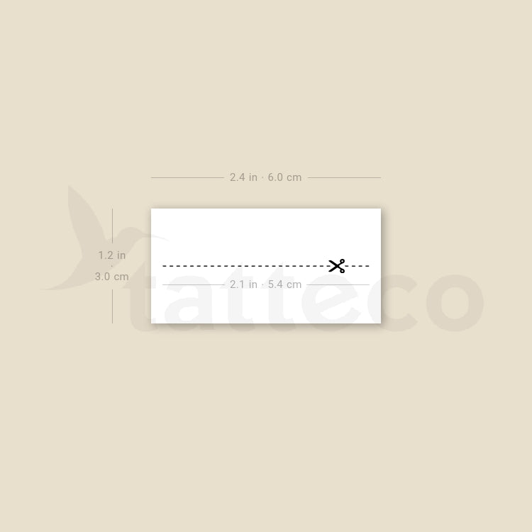 Open Here Scissors Temporary Tattoo - Set of 3