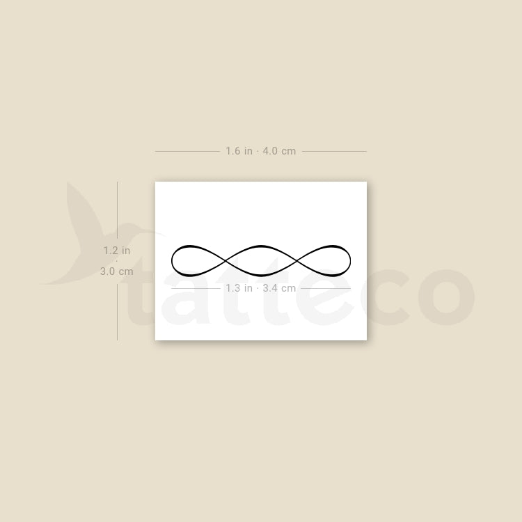 Double Infinity Symbol Temporary Tattoo - Set of 3