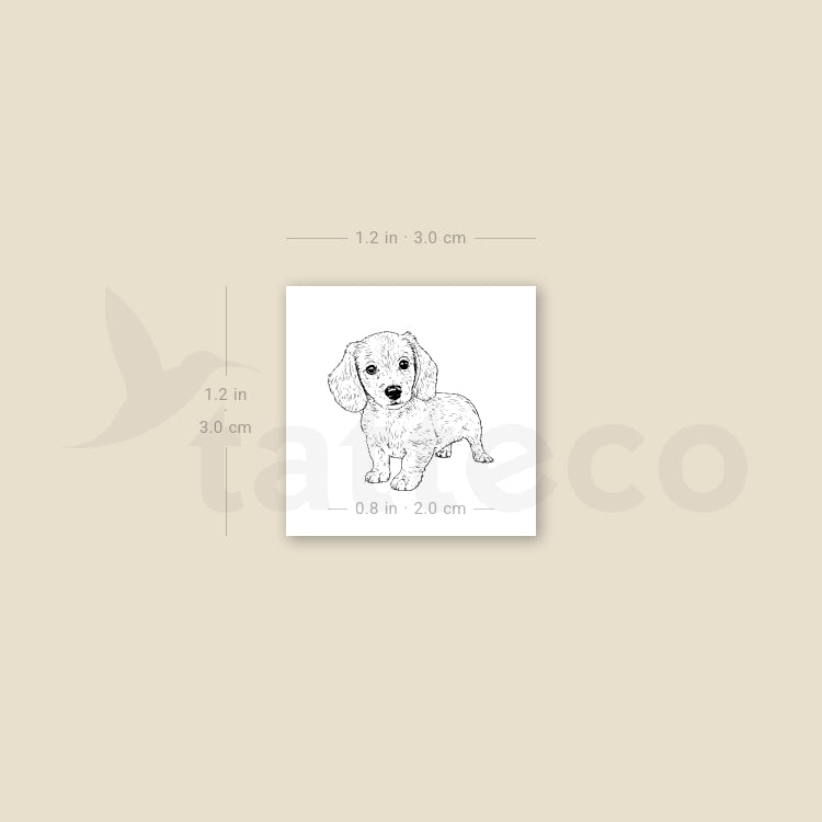 Wiener Puppy Temporary Tattoo - Set of 3