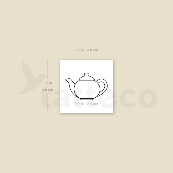 Fine Line Teapot Temporary Tattoo - Set of 3