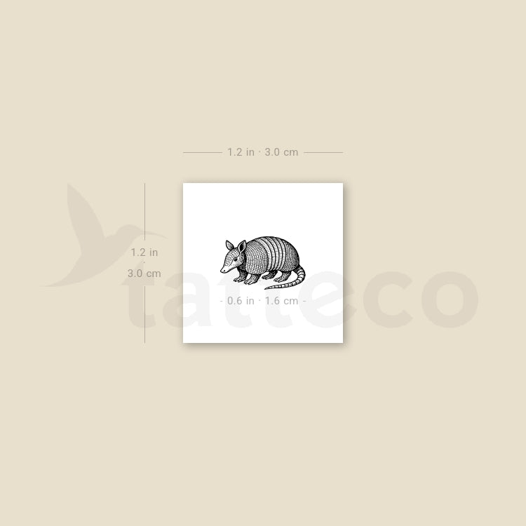 Tatuaje temporal de armadillo - Juego de 3