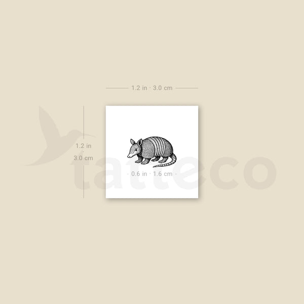 Armadillo Temporary Tattoo - Set of 3