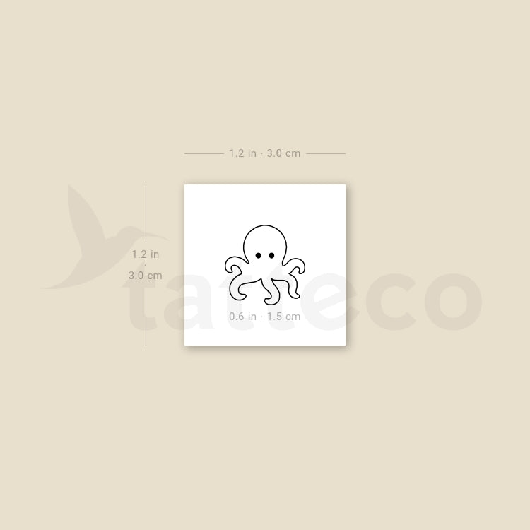 Little Octopus Temporary Tattoo - Set of 3