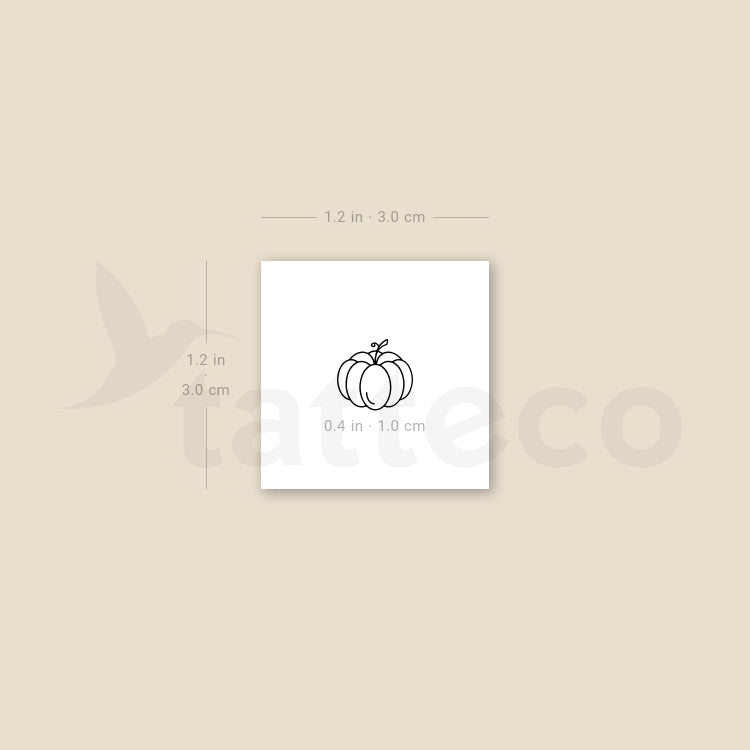 Tiny Pumpkin Temporary Tattoo - Set of 3