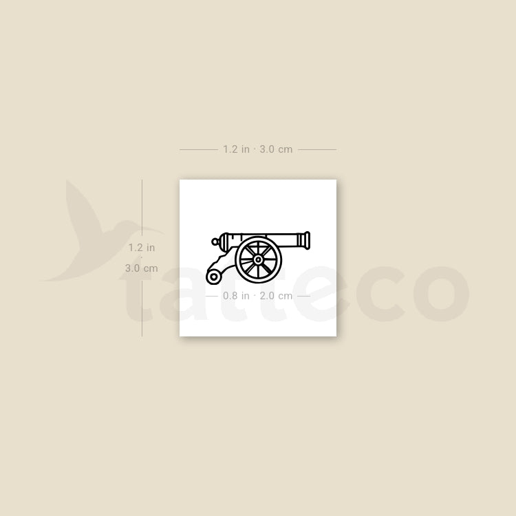 Cannon Temporary Tattoo - Set of 3