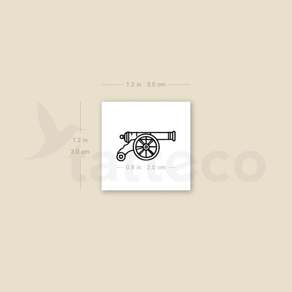 Cannon Temporary Tattoo - Set of 3