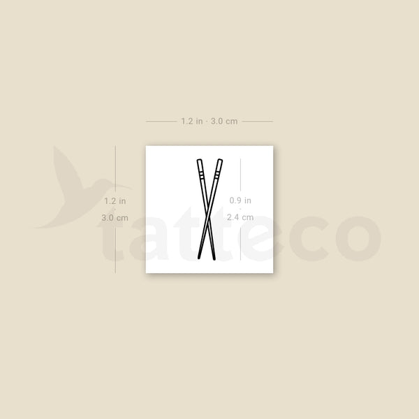 Chopsticks Temporary Tattoo - Set of 3
